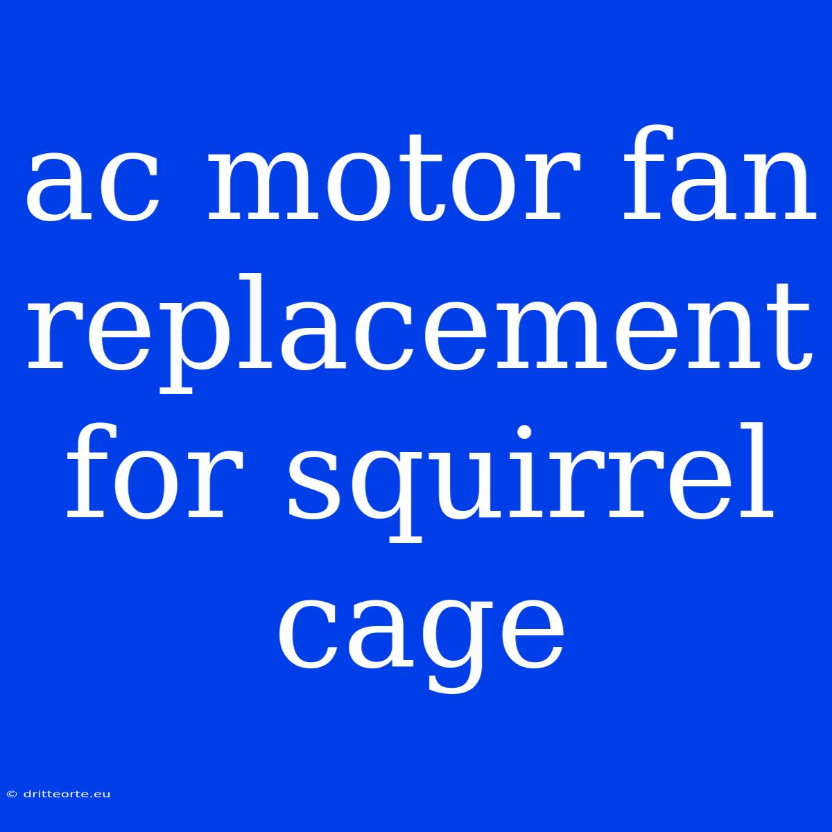 Ac Motor Fan Replacement For Squirrel Cage